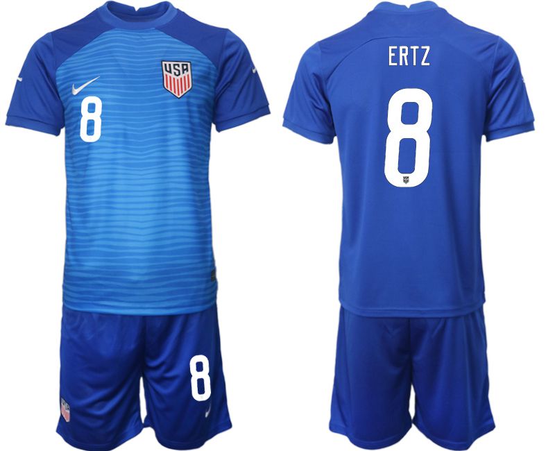 Men 2022 World Cup National Team United States away blue #8 Soccer Jersey->united states jersey->Soccer Country Jersey